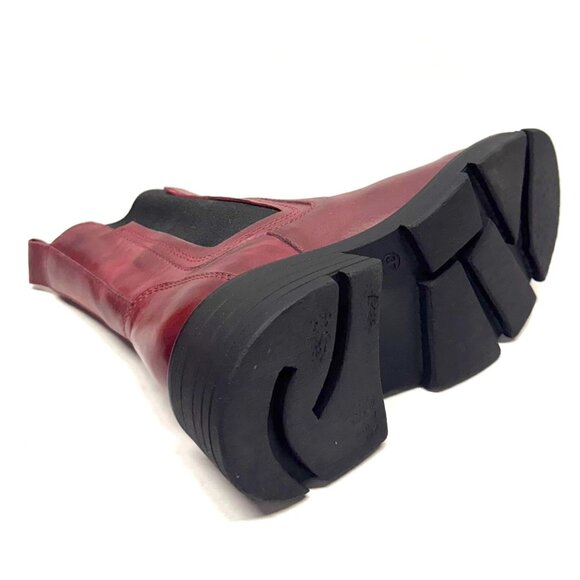 MIZ MOOZ SOFT LEATHER BOOTS SIDE GORE BURGUNDY 37EU / 7US NEW Z-125 - Picture 2 of 4